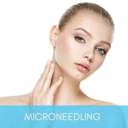 Woman with rejuvenated skin after Microneedling treatment at Sculpt DTLA.