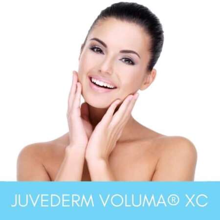 Woman smiling and happy with her results form Juvederm Voluma treatment at Sculpt DTLA.